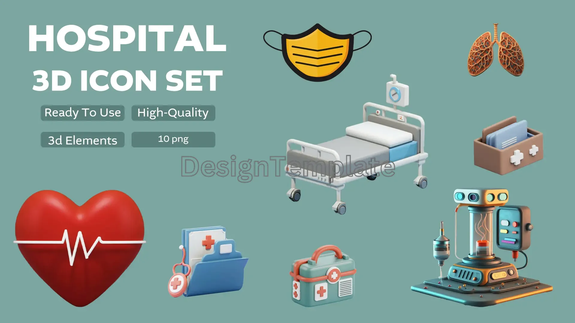 Advanced Healthcare 3D Icon Set